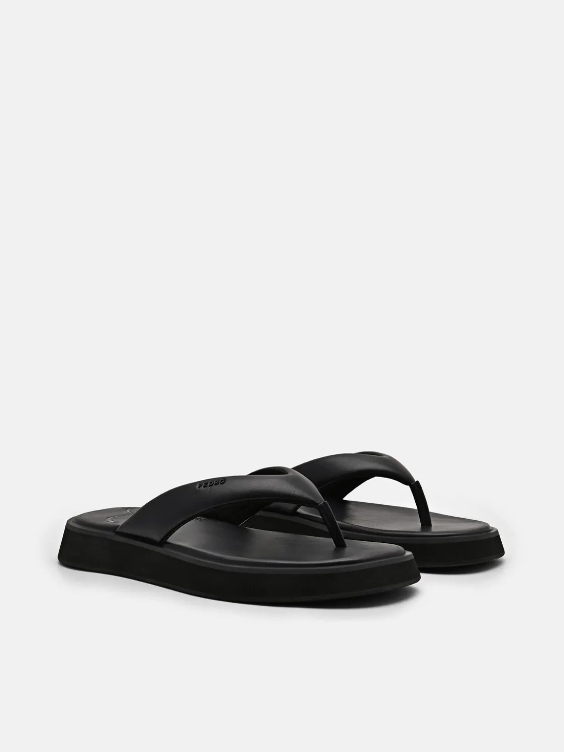 Platform Thong Sandals - Black