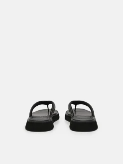 Platform Thong Sandals - Black