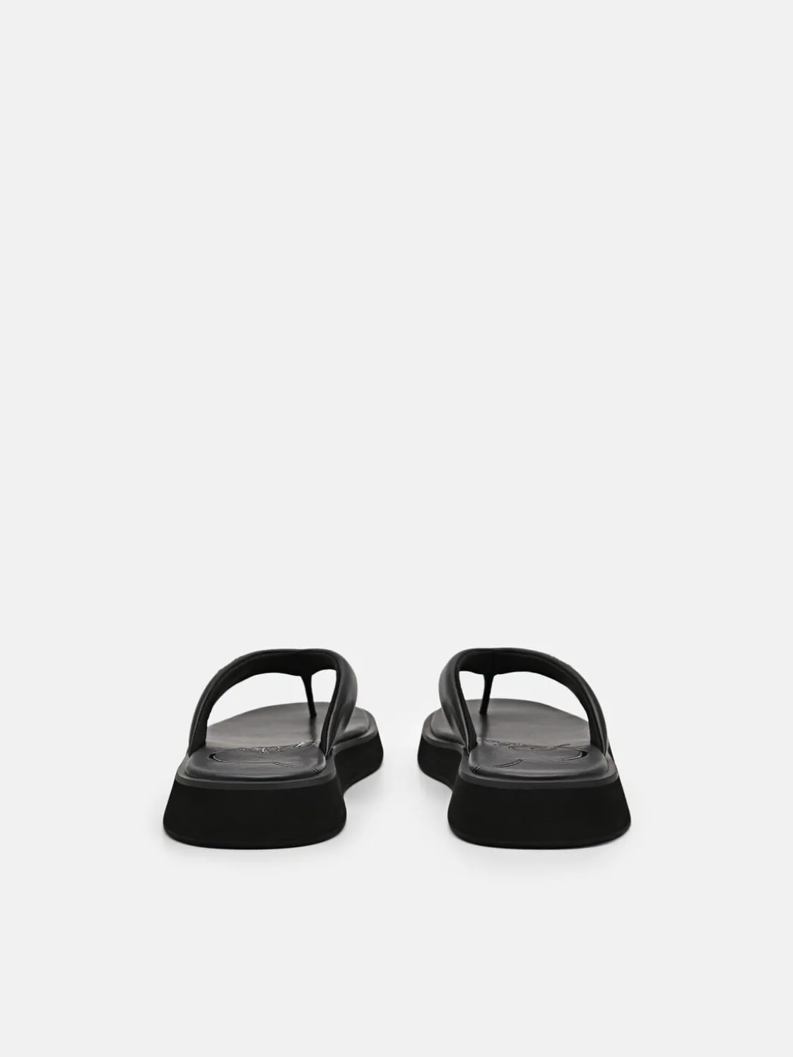Platform Thong Sandals - Black