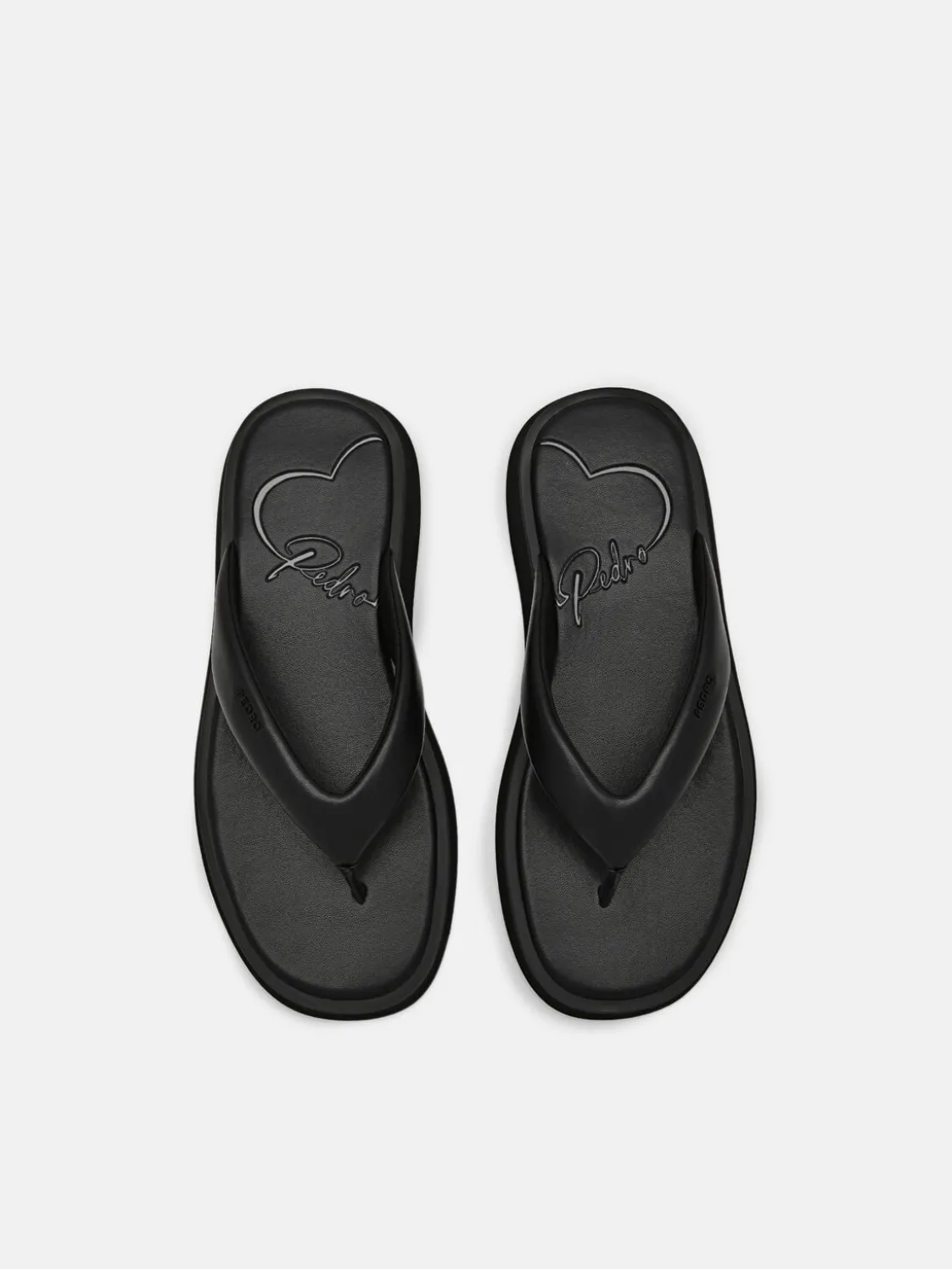 Platform Thong Sandals - Black