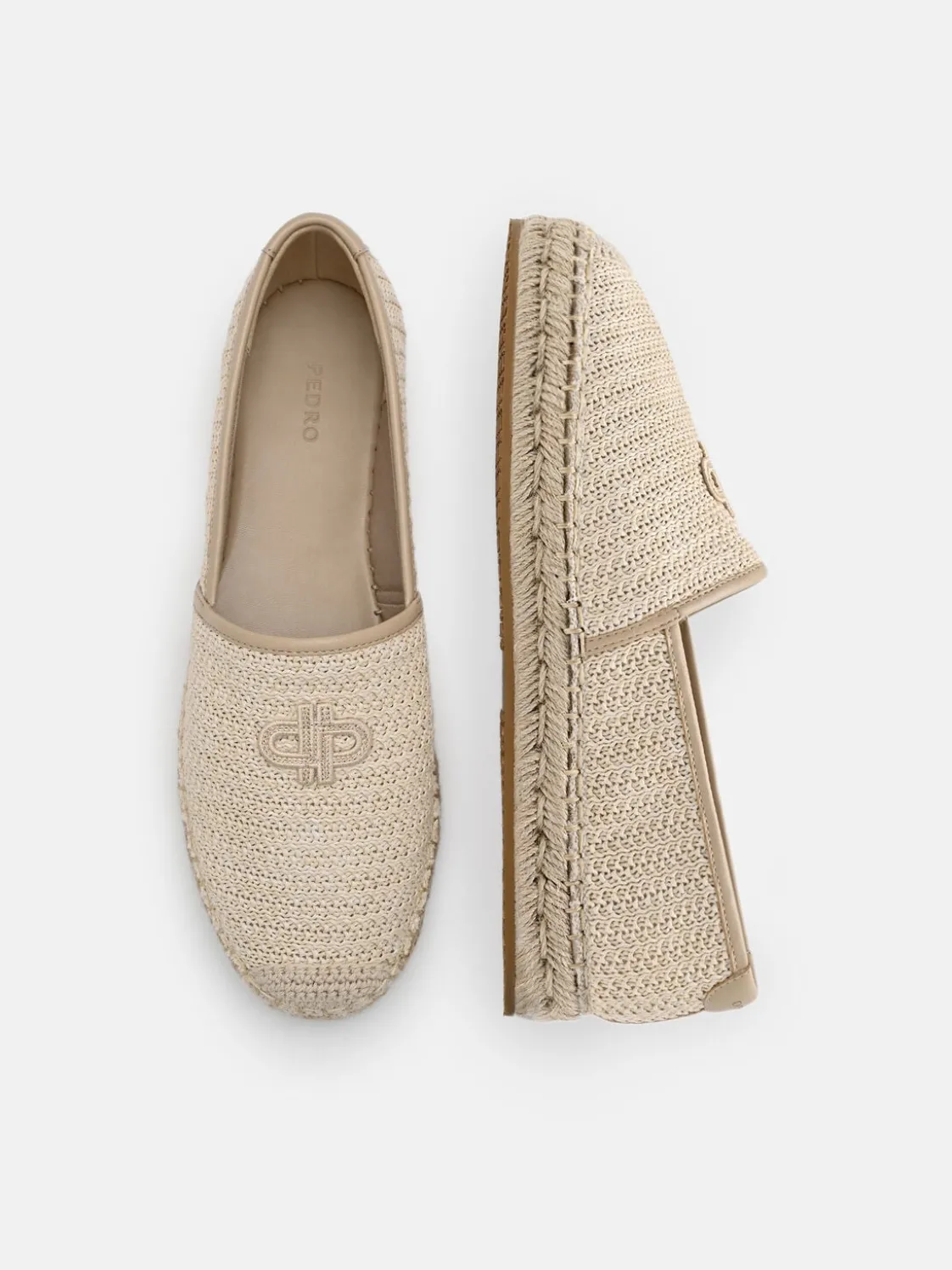 Raffia Loafers - Nude Raffia