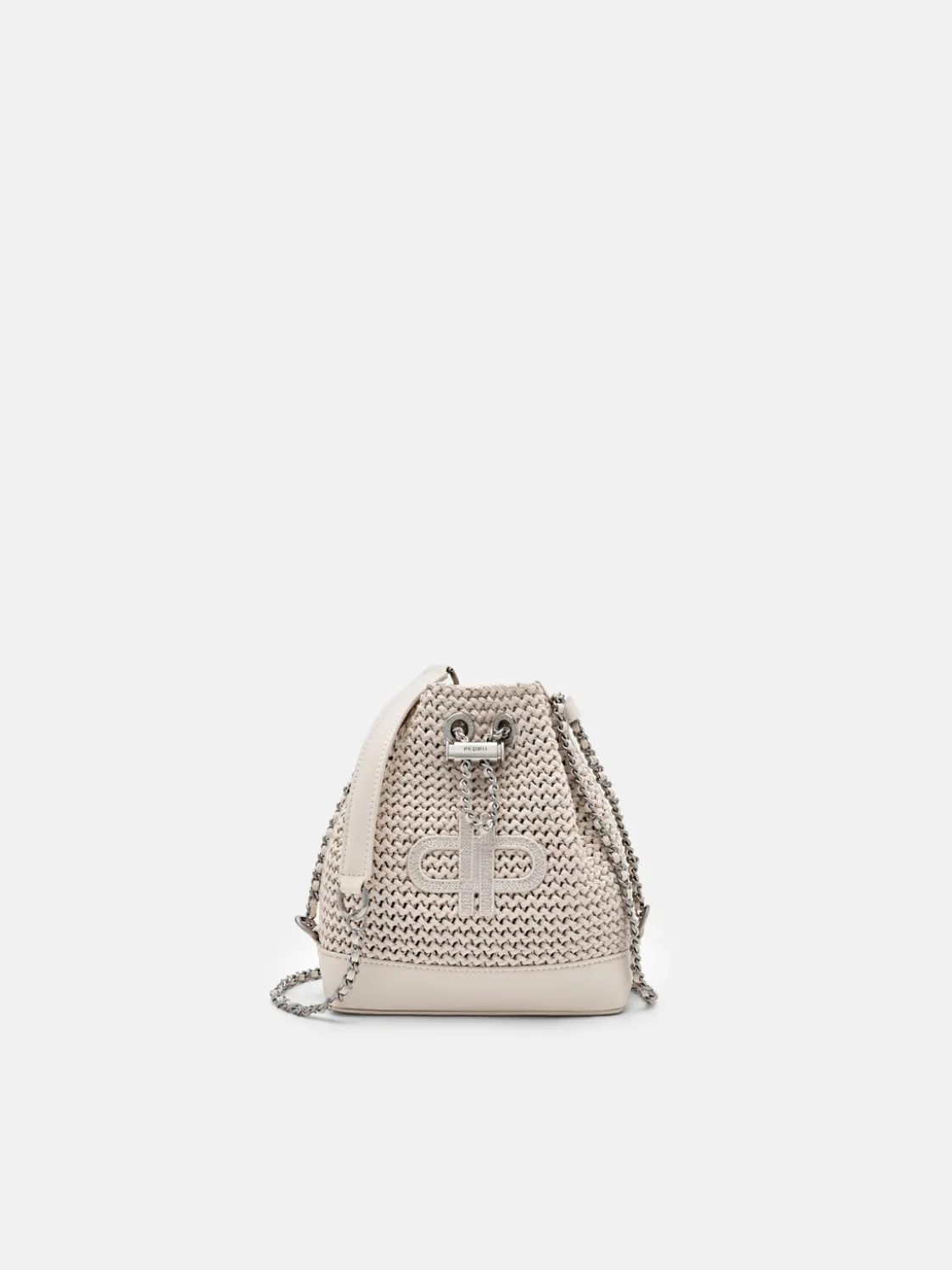 Raffia Mini Bucket Bag - Chalk
