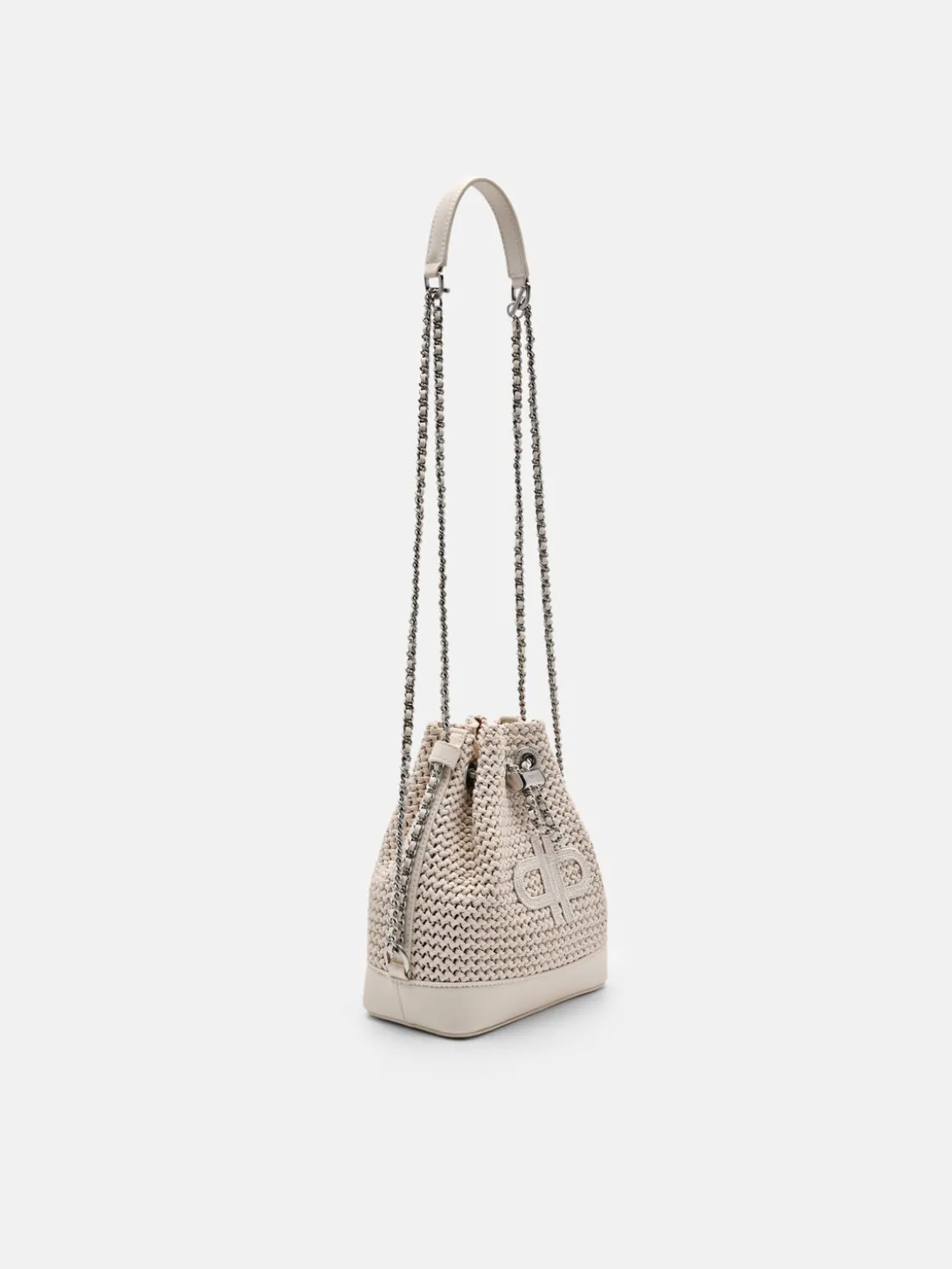 Raffia Mini Bucket Bag - Chalk