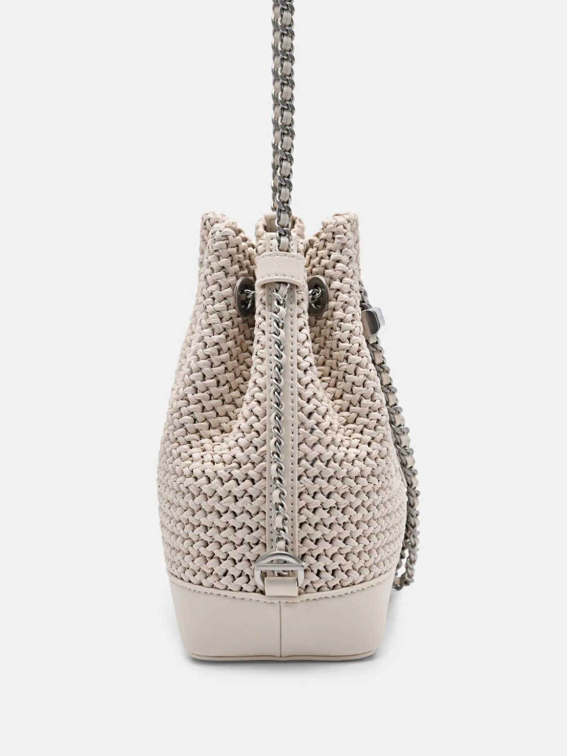 Raffia Mini Bucket Bag - Chalk