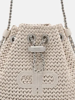 Raffia Mini Bucket Bag - Chalk