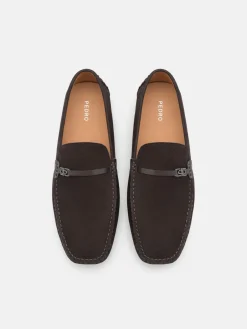 Renly Nubuck Driving Shoes - Dark Brown