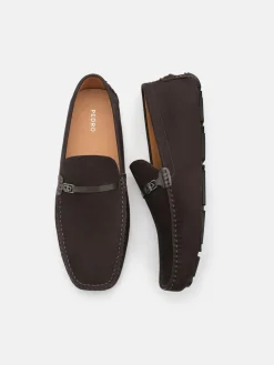 Renly Nubuck Driving Shoes - Dark Brown