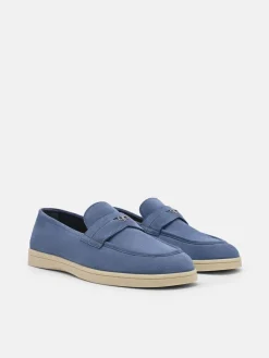 Roam Suede Driving Shoes - Slate Blue Suede