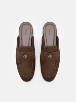 Roam Suede Mules - Dark Brown