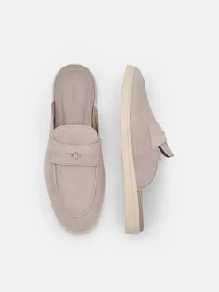 Roam Suede Mules - Light Grey