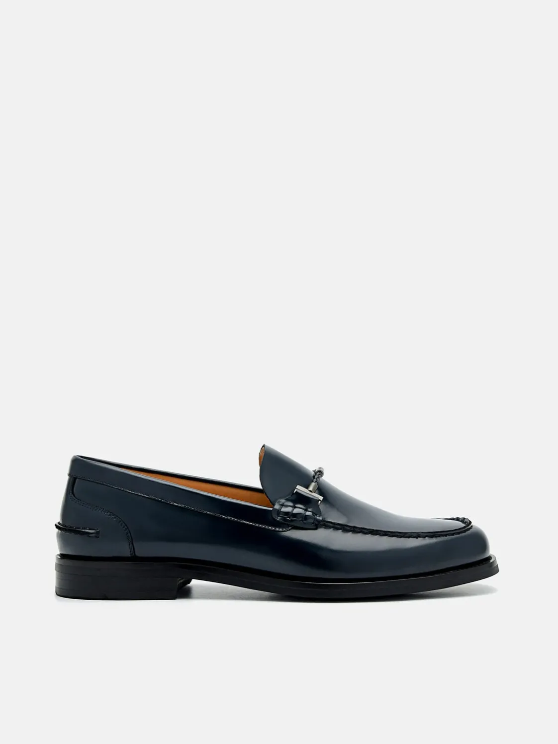 Robert Leather Horsebit Loafers - Navy