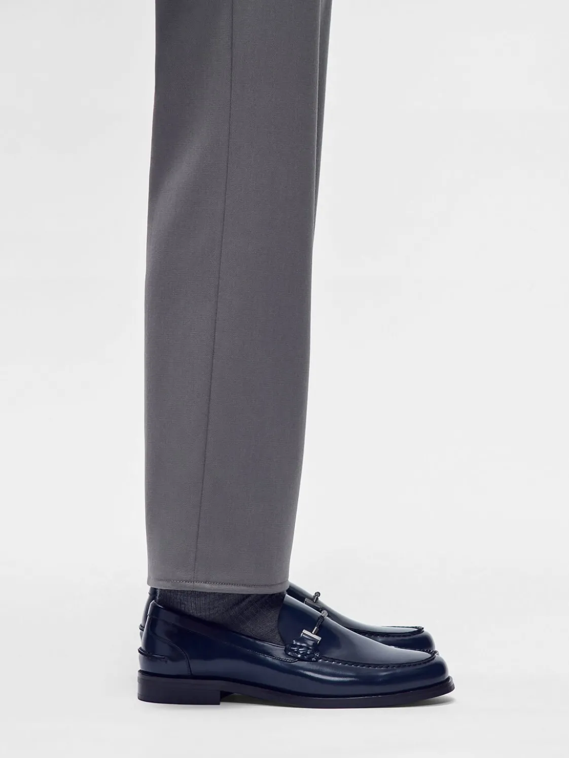Robert Leather Horsebit Loafers - Navy