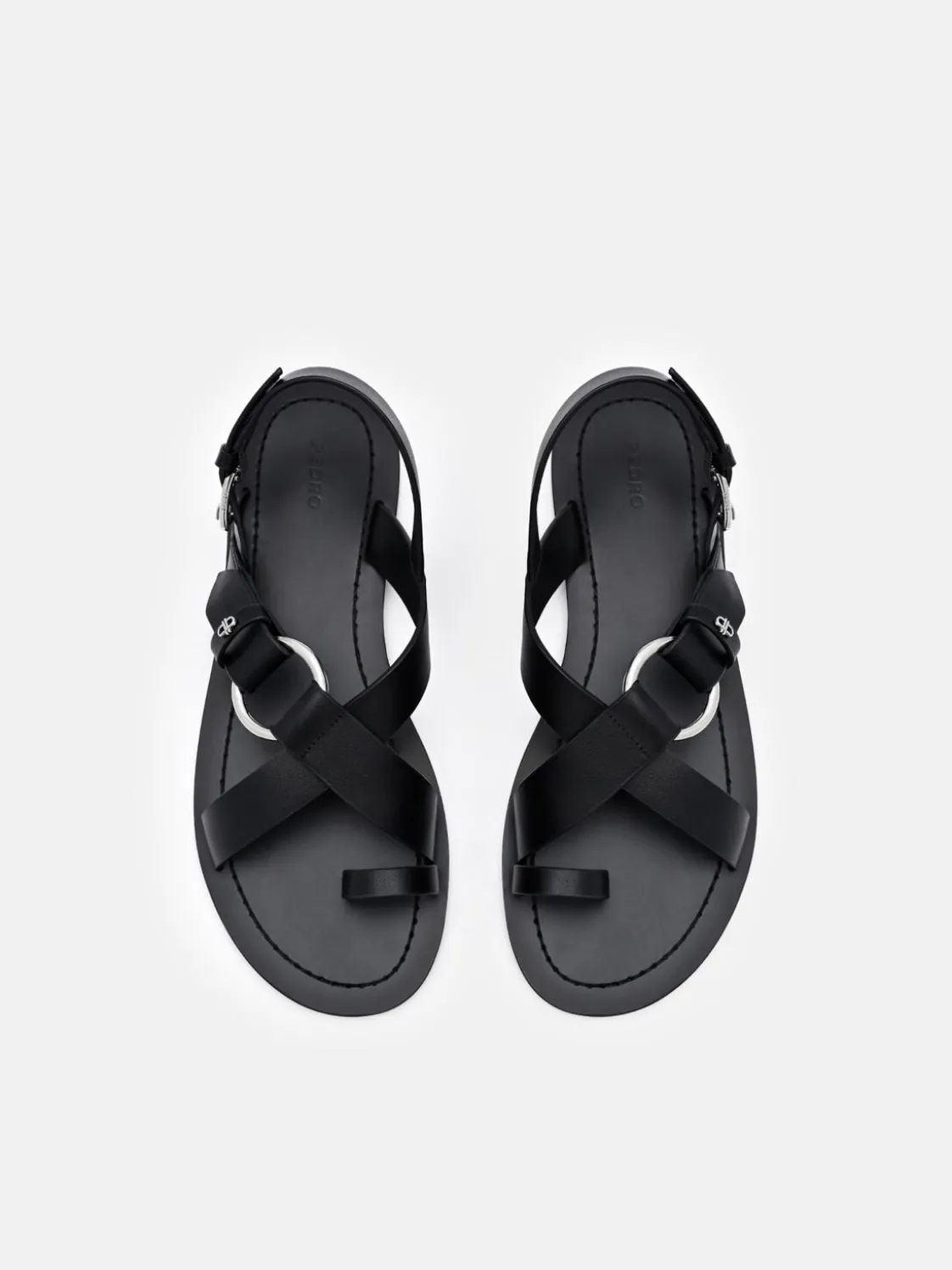 Roe Leather Backstrap Sandals - Black