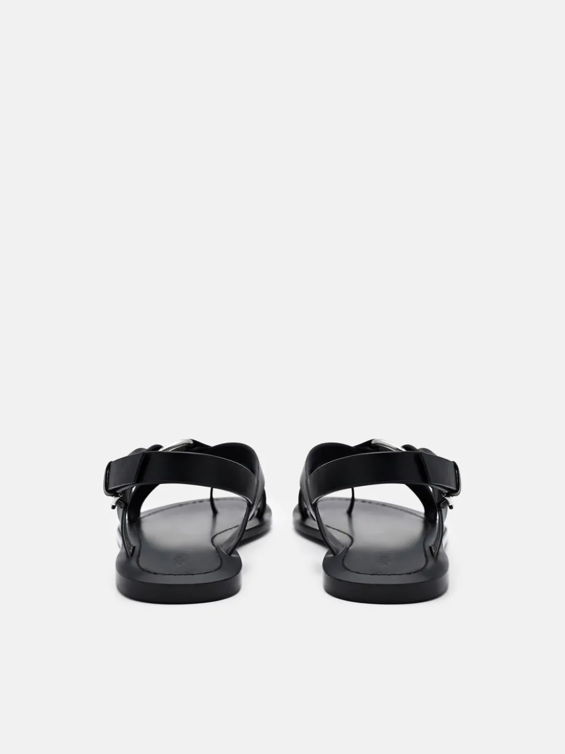 Roe Leather Backstrap Sandals - Black