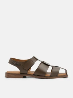 Roman Backstrap Sandals - Brown