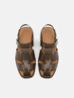 Roman Backstrap Sandals - Brown