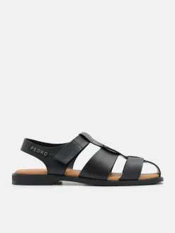 Roman Backstrap Sandals - Black