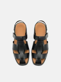 Roman Backstrap Sandals - Black