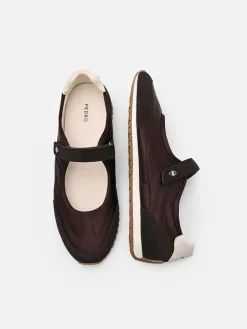 Romy Satin Sneakers - Dark Brown