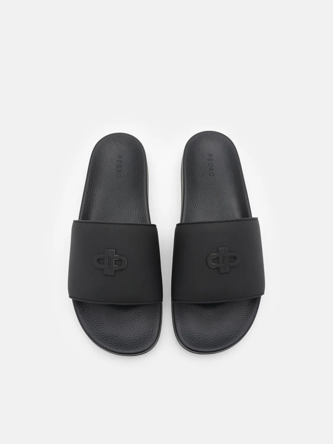 Rubber Slide Sandals - Black