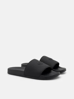 Rubber Slide Sandals - Black