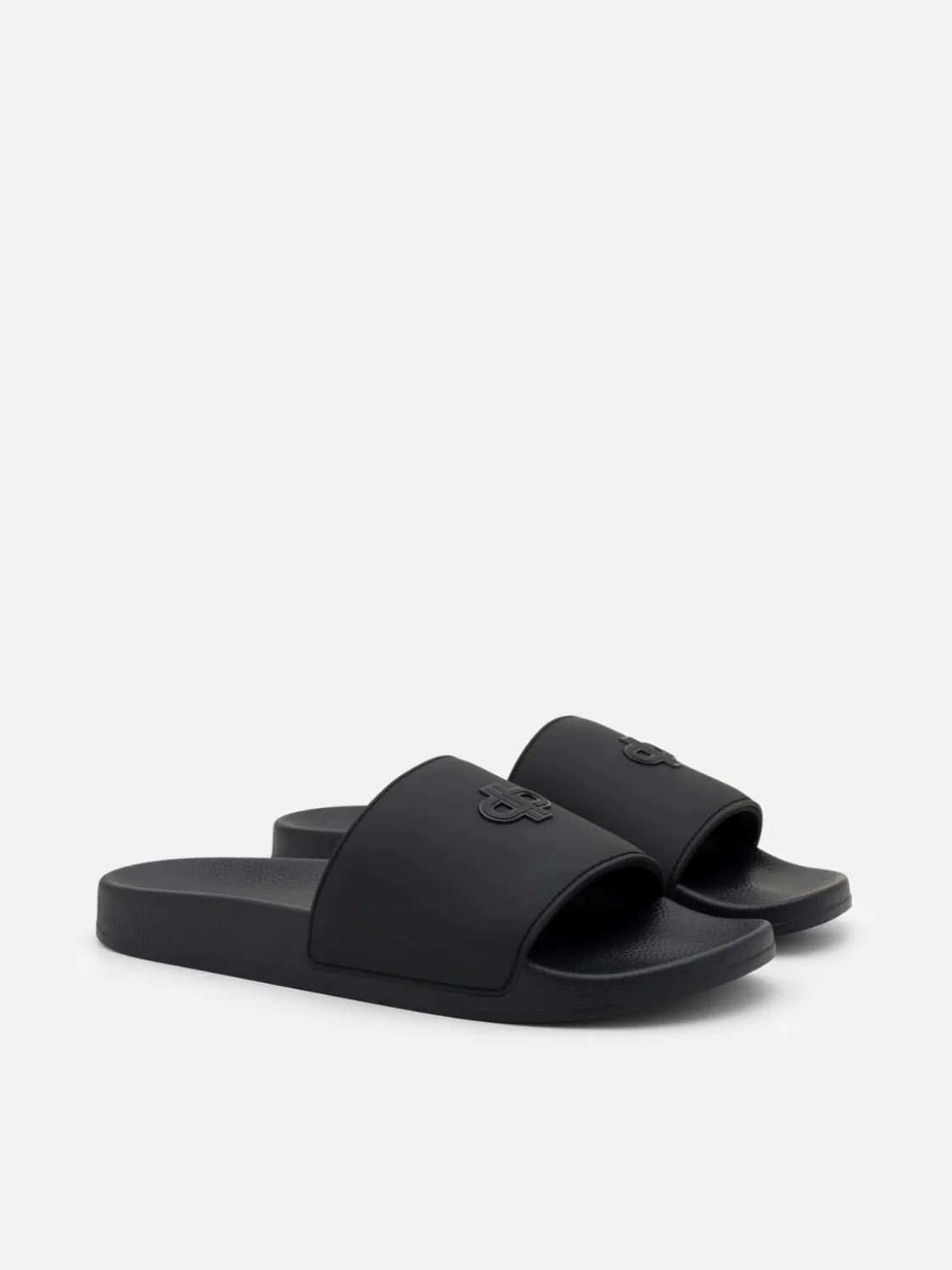Rubber Slide Sandals - Black