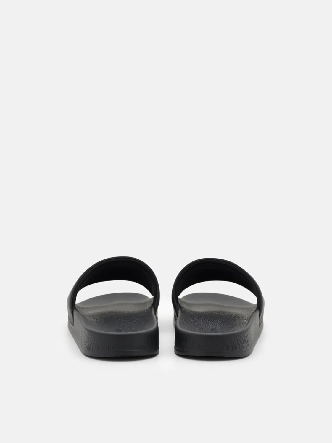 Rubber Slide Sandals - Black