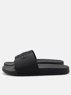Rubber Slide Sandals - Black