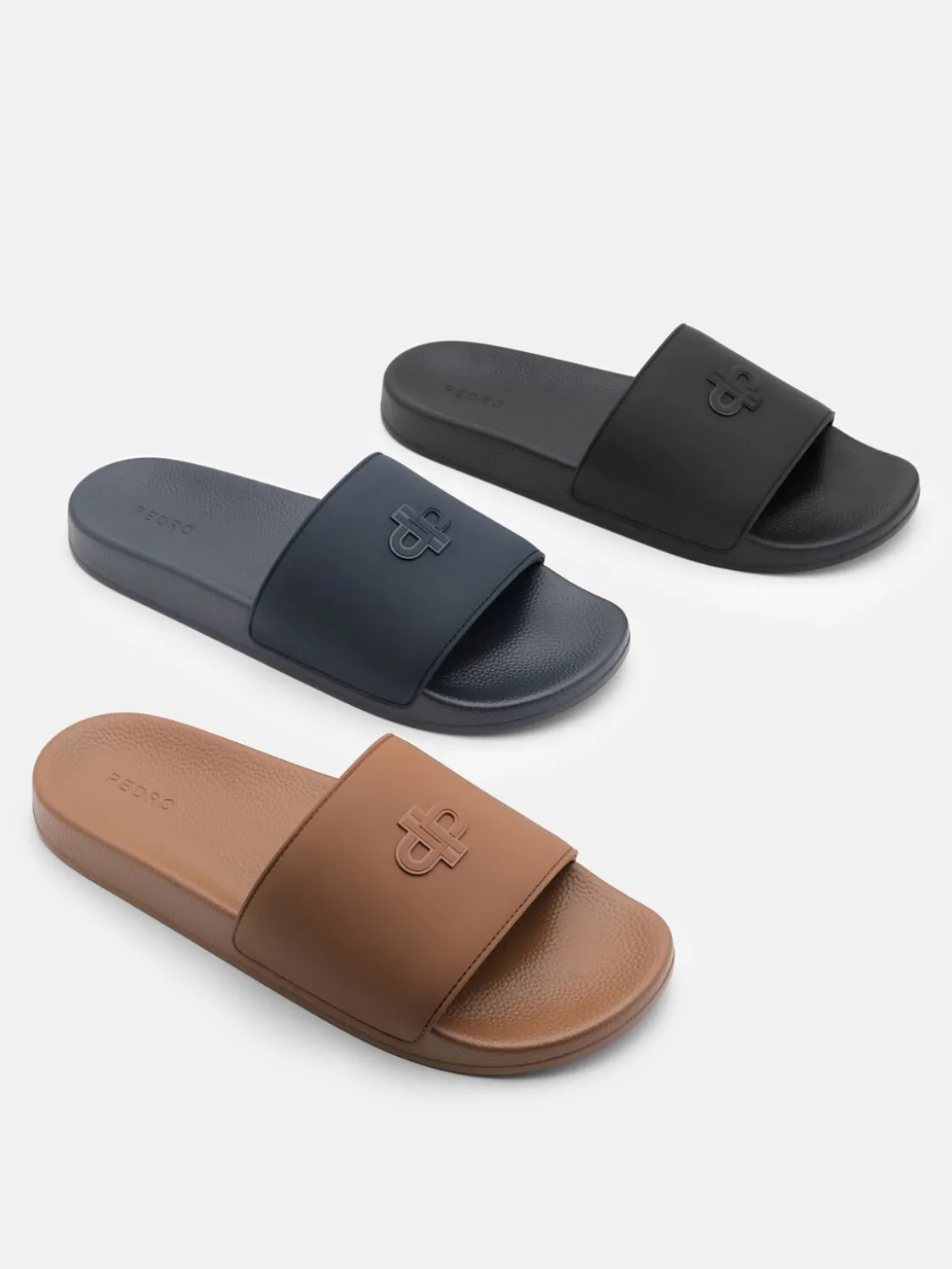 Rubber Slide Sandals - Black