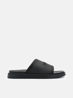Rubber Slide Sandals - Black