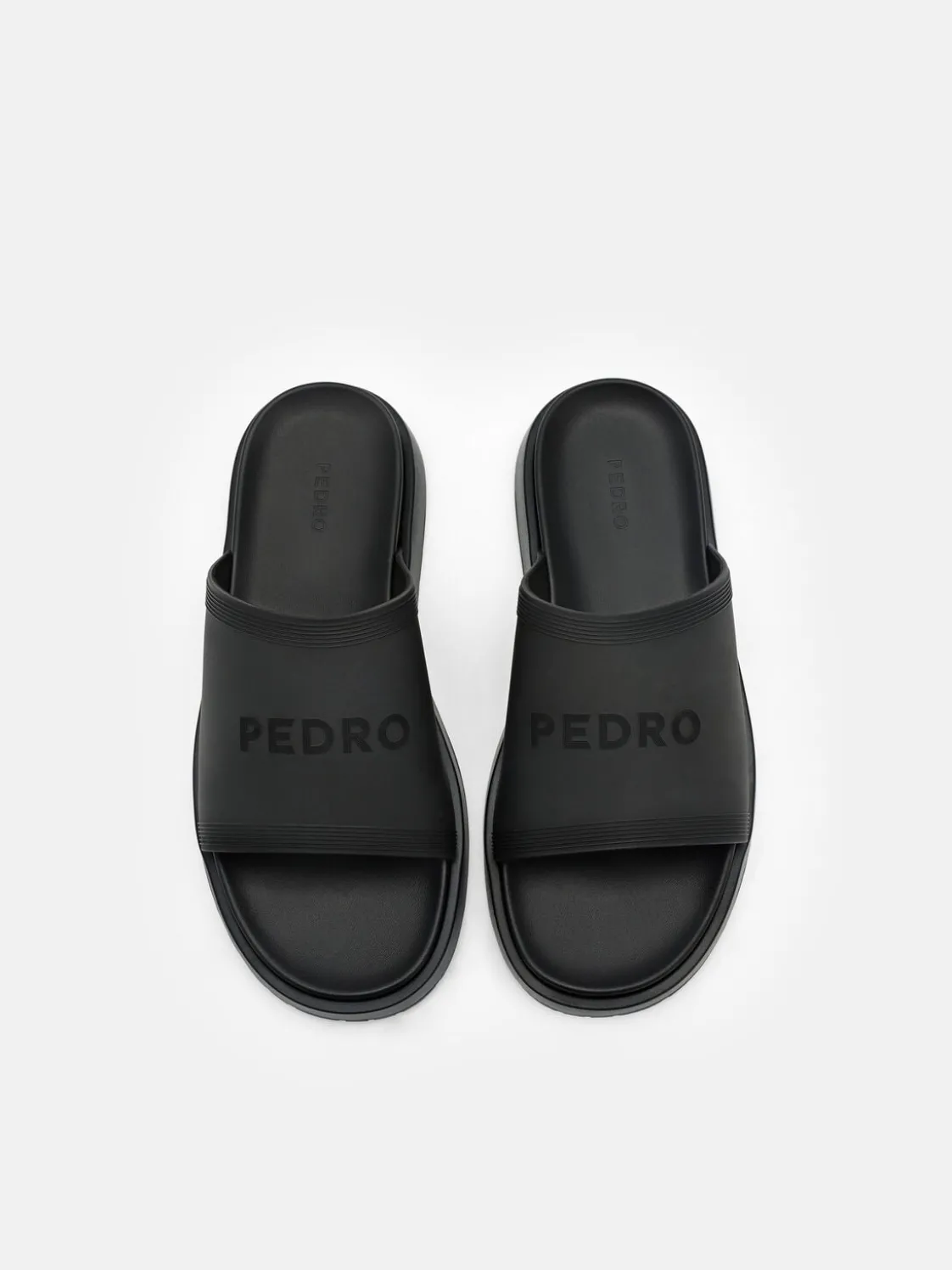 Rubber Slide Sandals - Black
