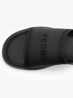 Rubber Slide Sandals - Black