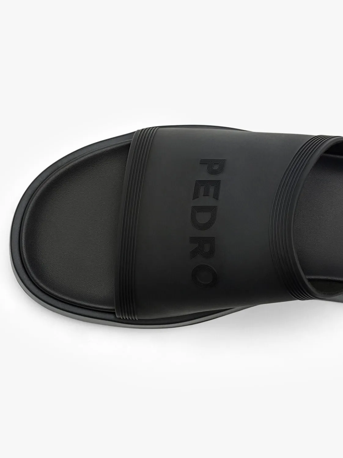 Rubber Slide Sandals - Black