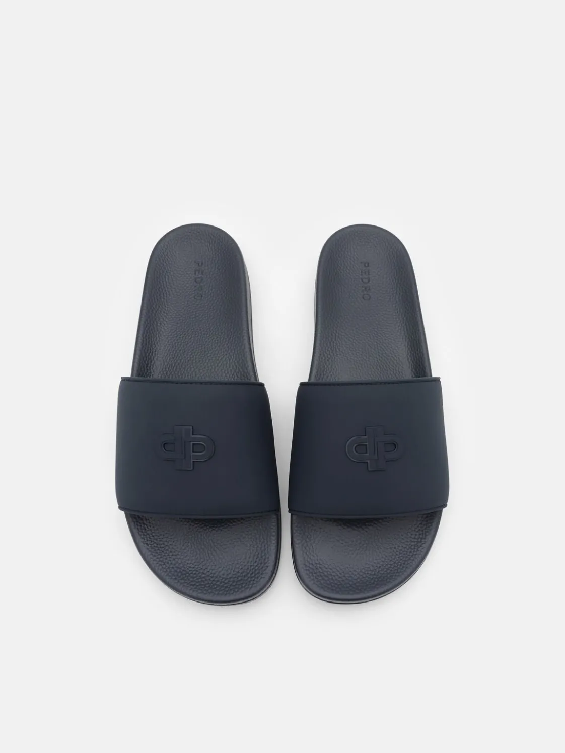 Rubber Slide Sandals - Navy