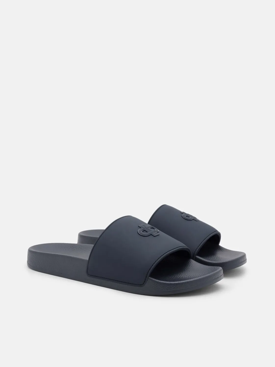 Rubber Slide Sandals - Navy