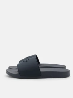 Rubber Slide Sandals - Navy