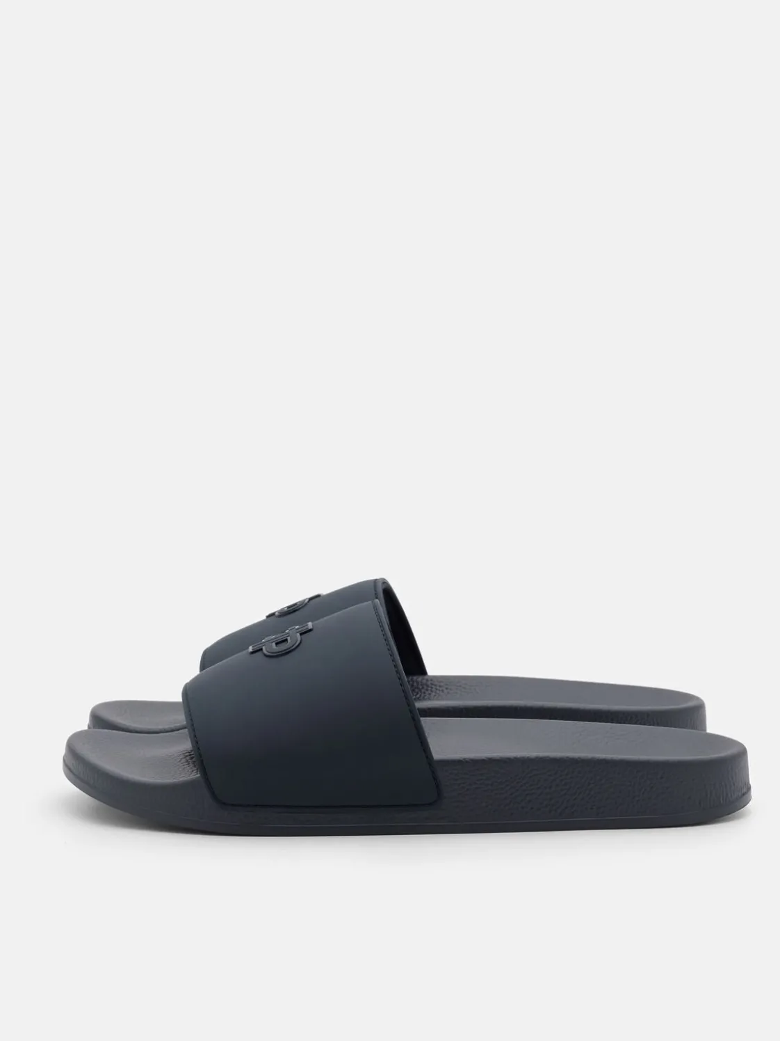 Rubber Slide Sandals - Navy