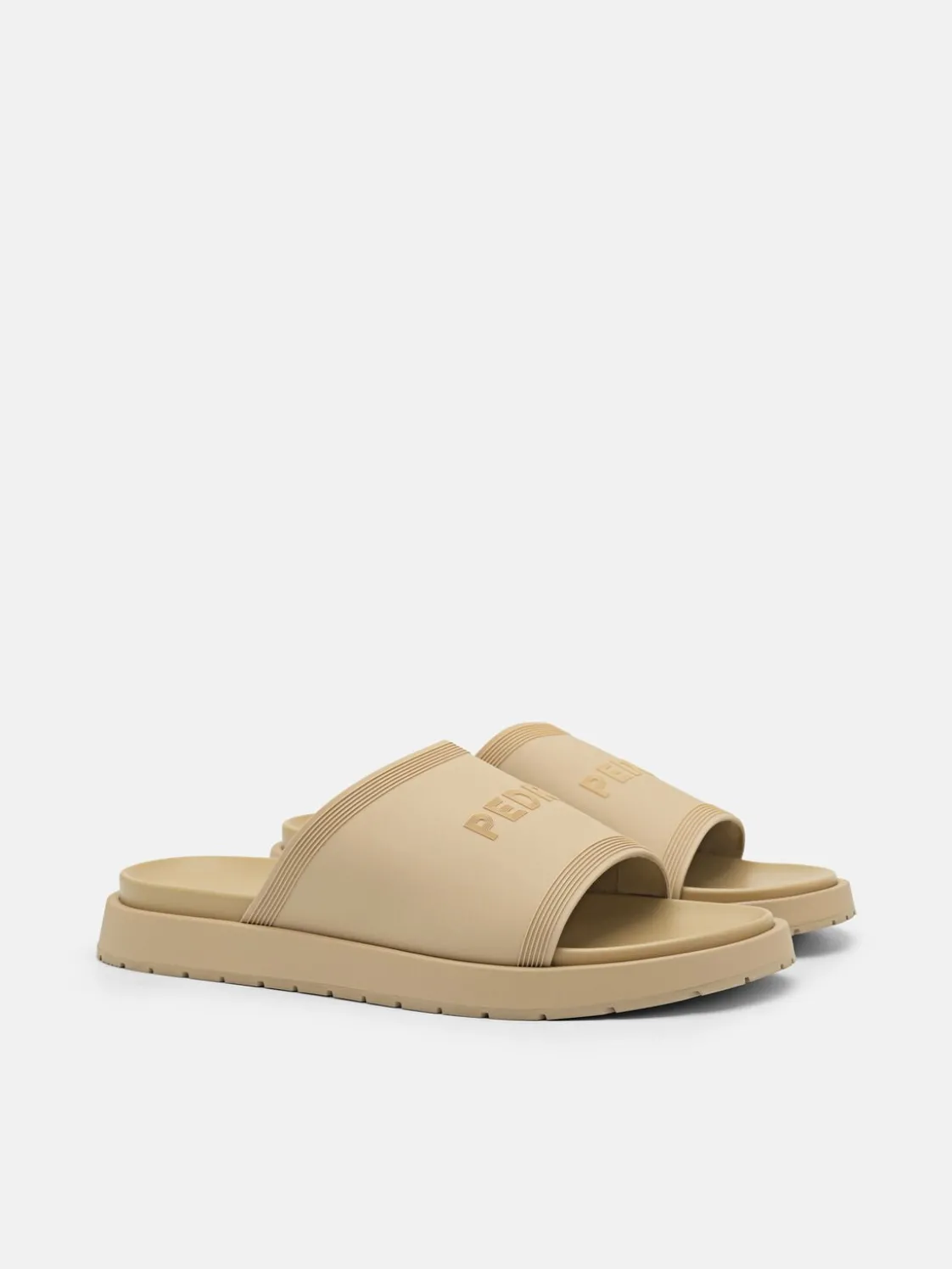 Rubber Slide Sandals - Sand