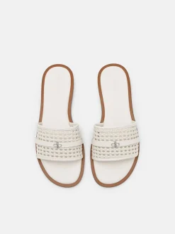 Sadie Woven Slide Sandals - Chalk Weave