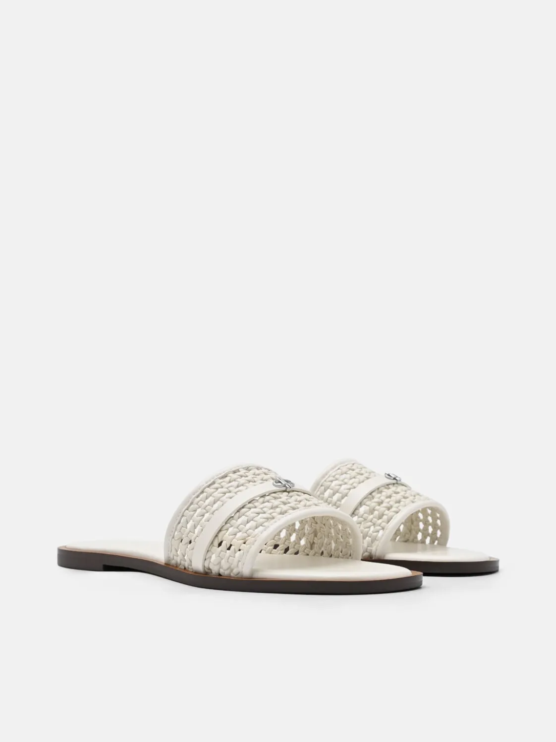 Sadie Woven Slide Sandals - Chalk Weave