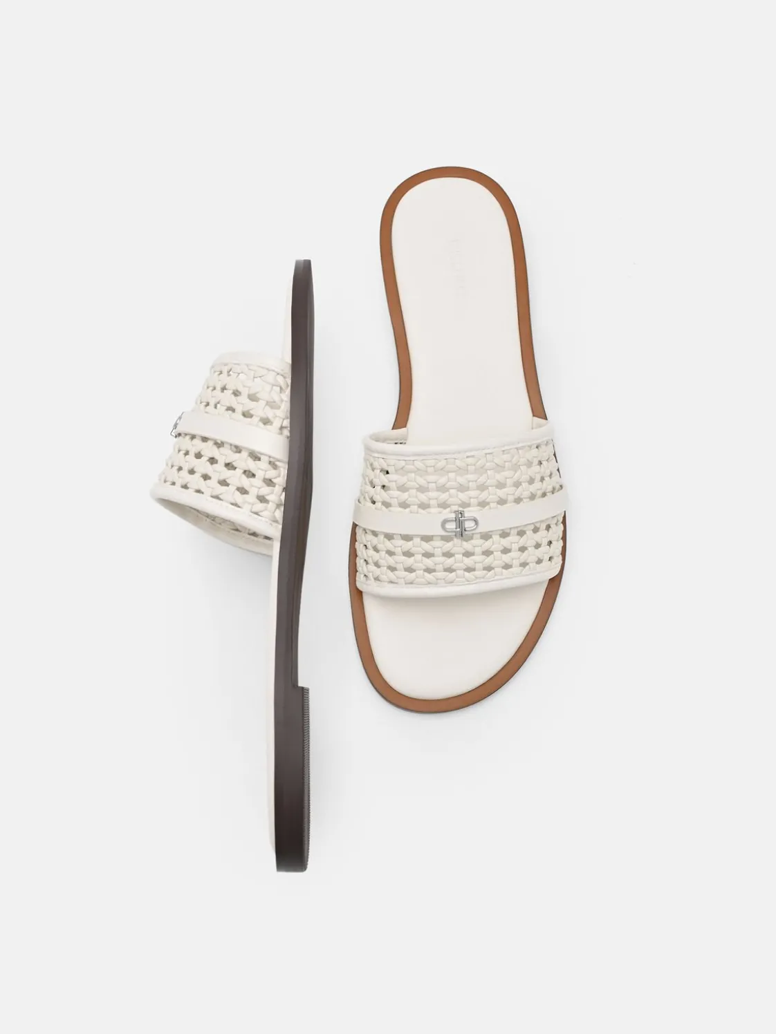 Sadie Woven Slide Sandals - Chalk Weave