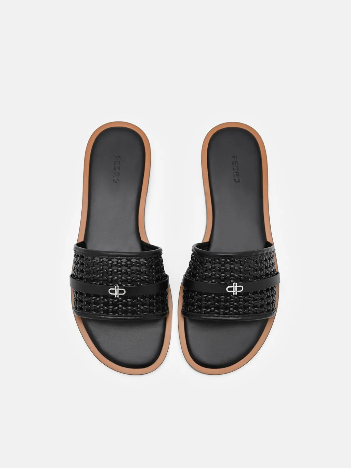 Sadie Woven Slide Sandals - Black Weave