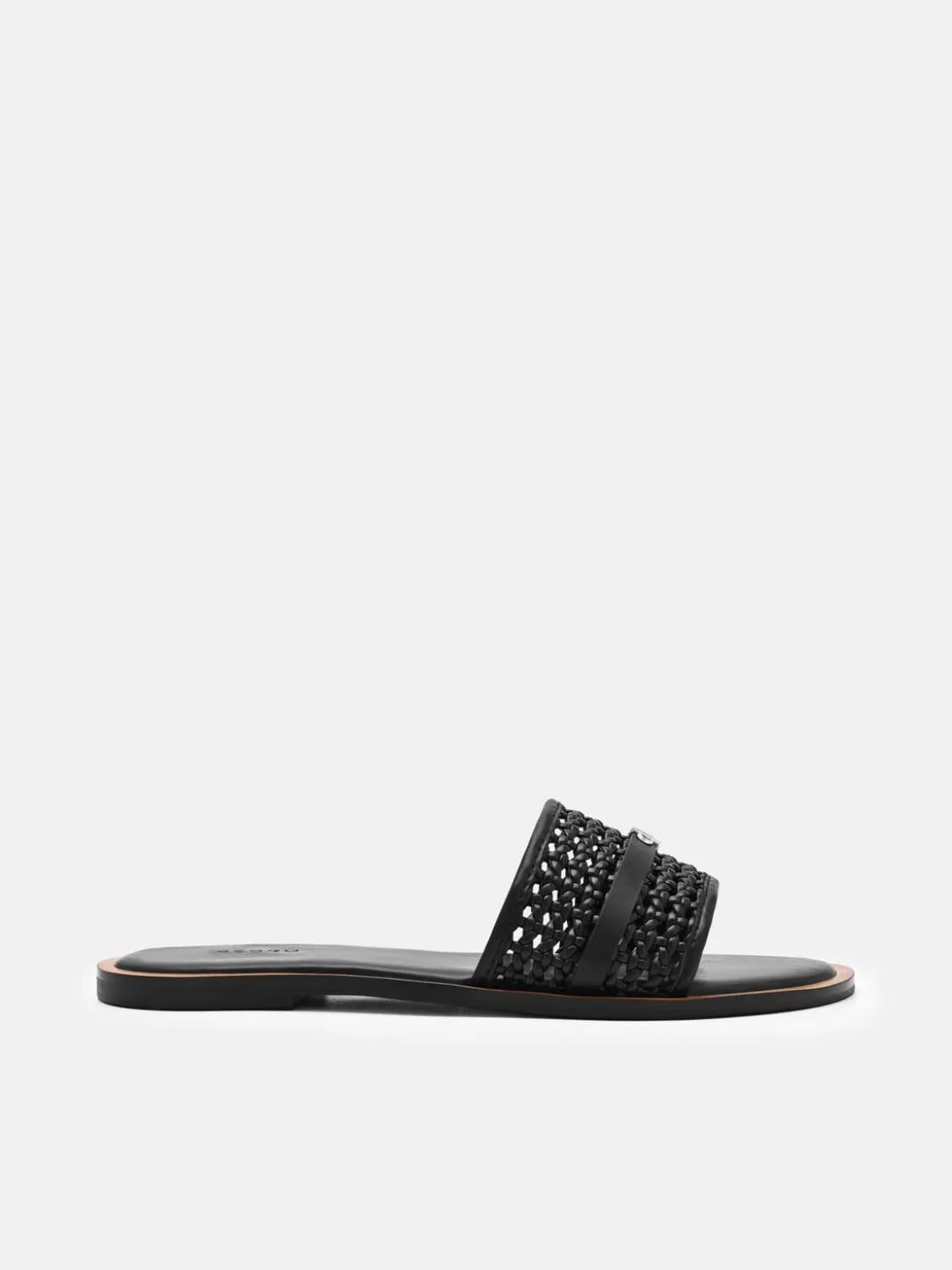 Sadie Woven Slide Sandals - Black Weave