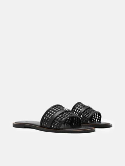 Sadie Woven Slide Sandals - Black Weave