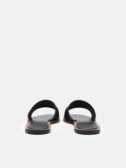 Sadie Woven Slide Sandals - Black Weave