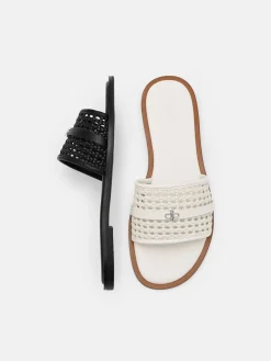 Sadie Woven Slide Sandals - Black Weave