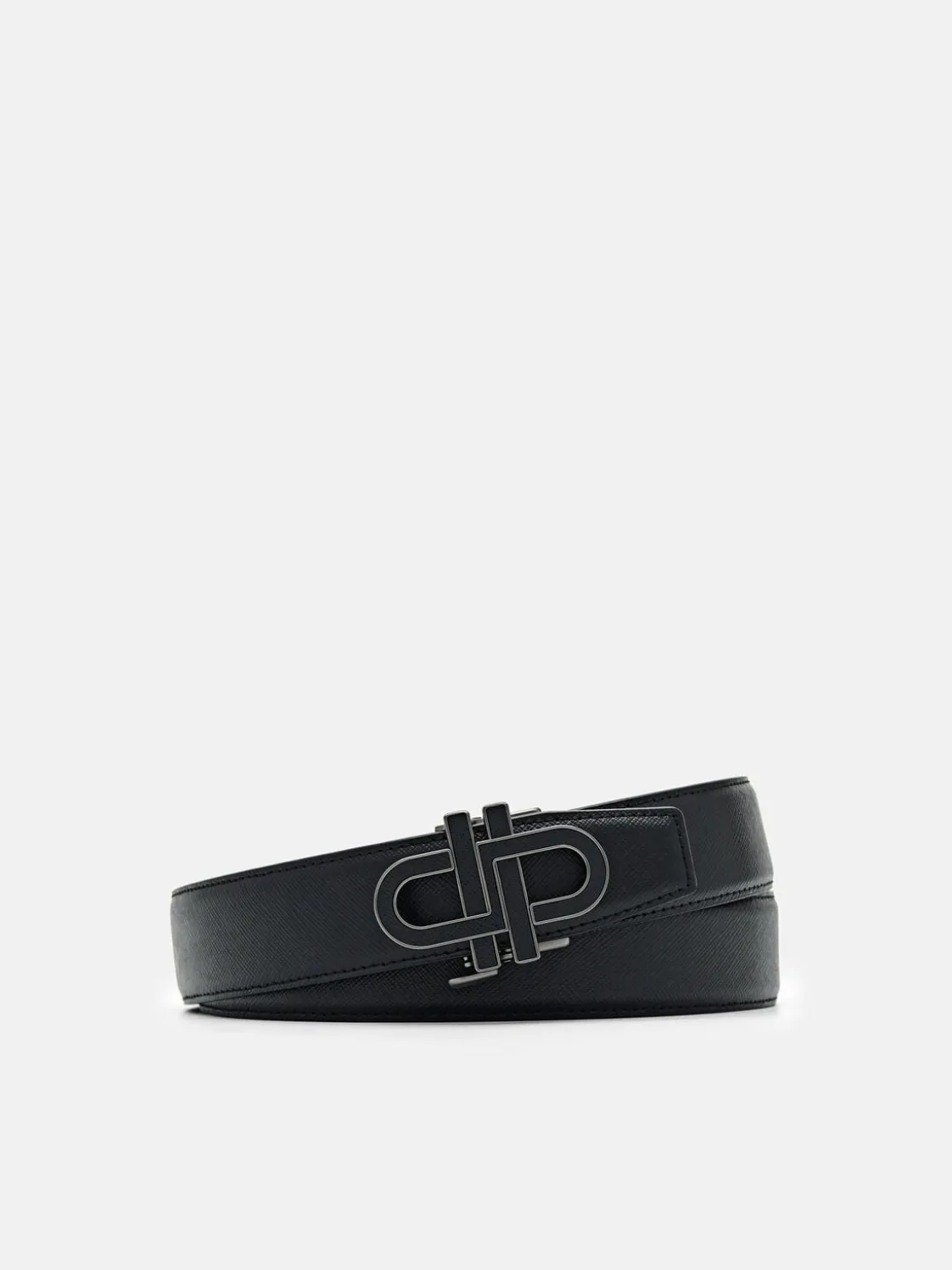 Saffiano Leather Automatic Belt - Black
