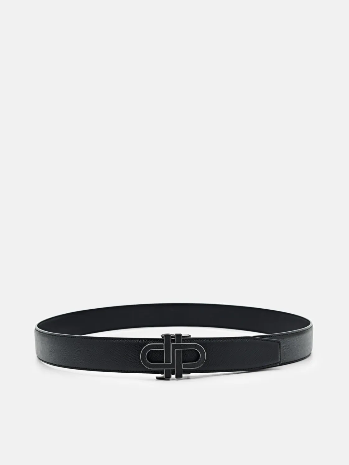 Saffiano Leather Automatic Belt - Black
