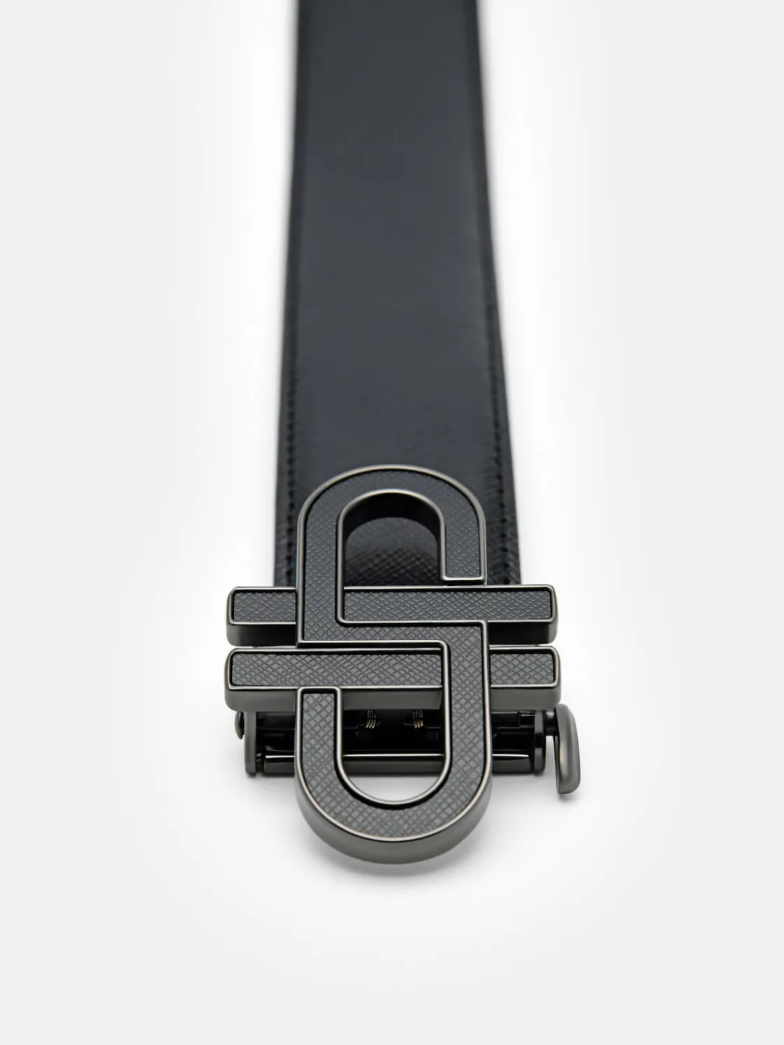 Saffiano Leather Automatic Belt - Black