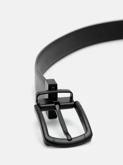 Saffiano Leather Reversible Pin Belt - Dark Grey